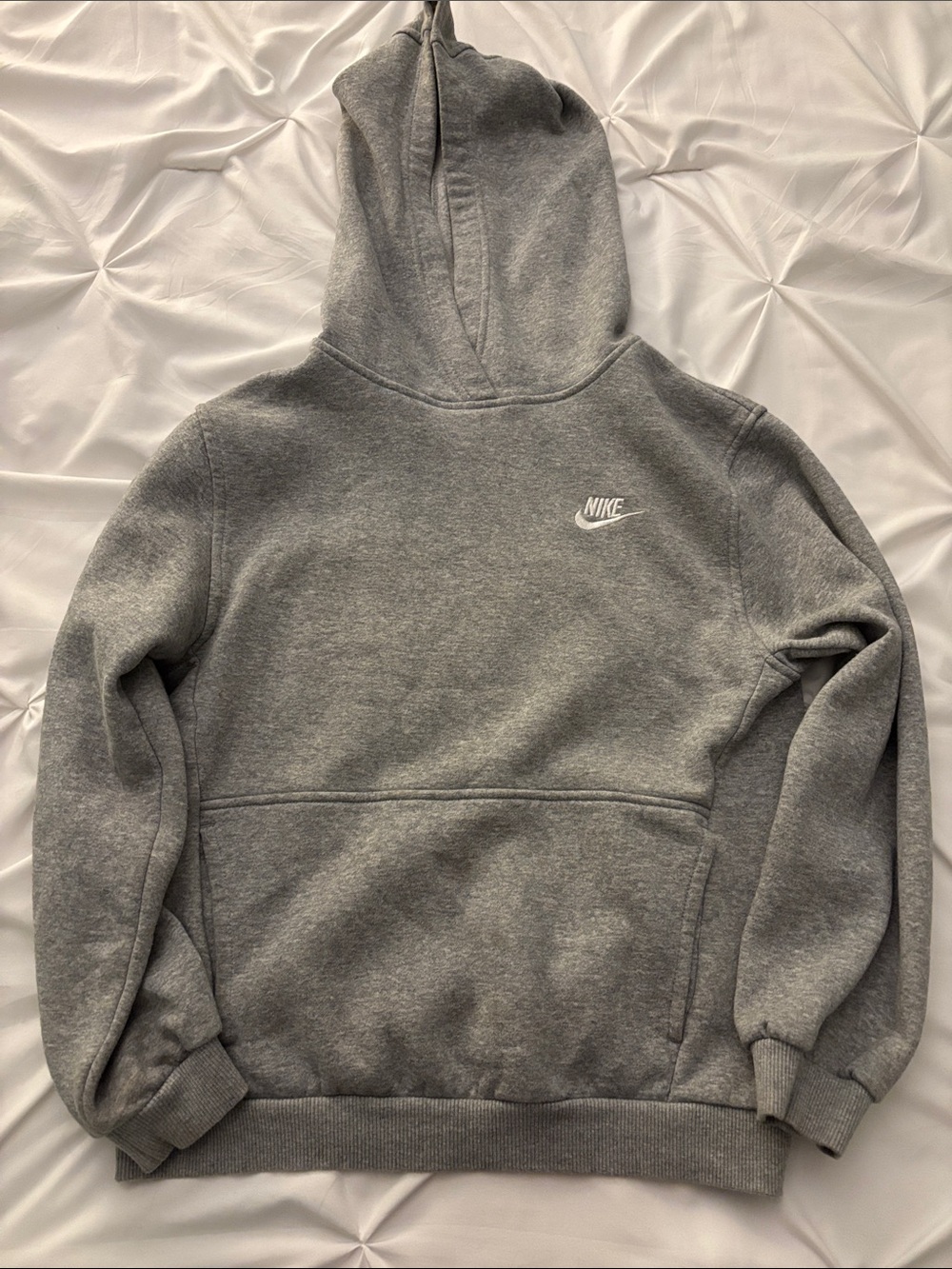 Nike Gray  Hoodie with Small White Swoosh